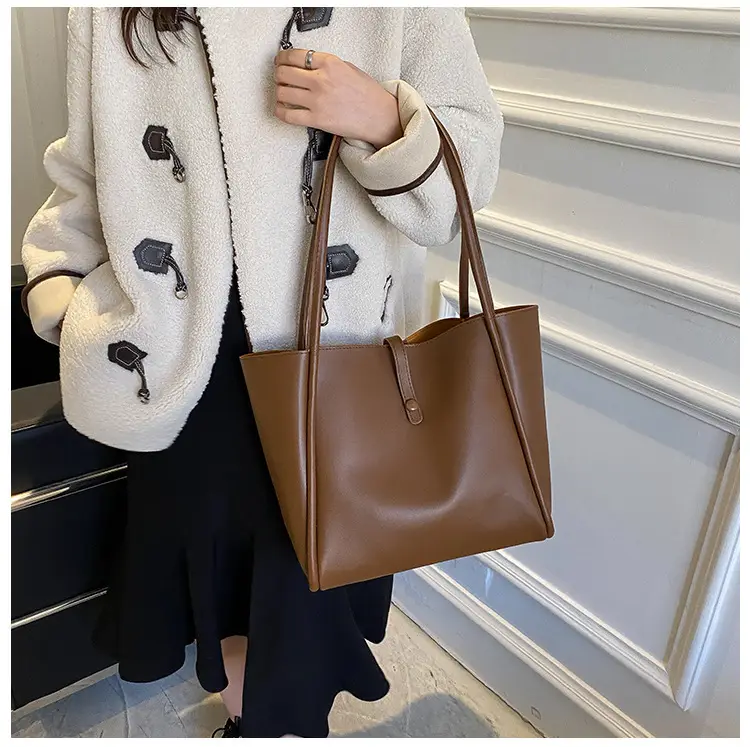 Korean Style Brown Tote Bag 2024 Women — feature 14