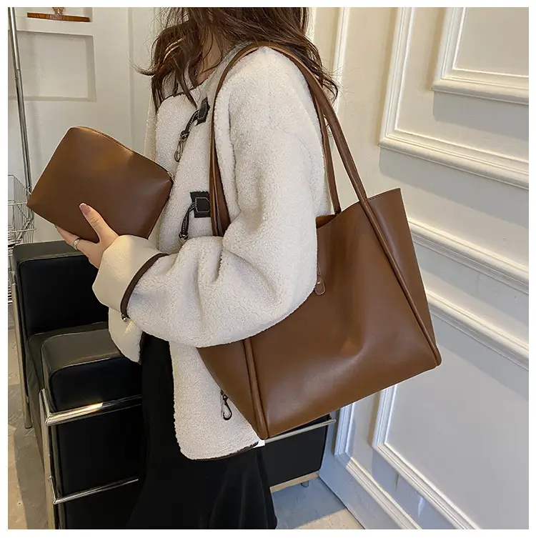 Korean Style Brown Tote Bag 2024 Women — feature 15