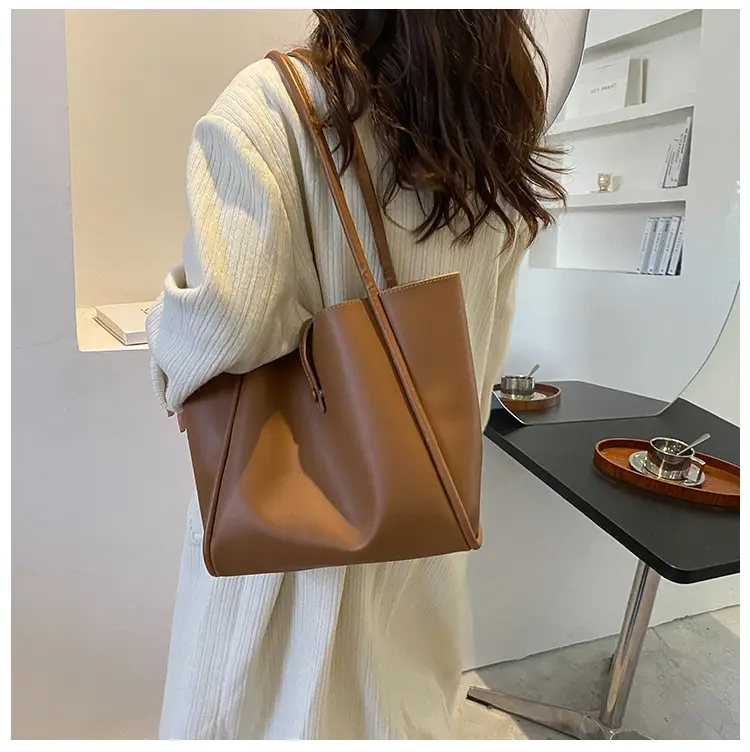 Korean Style Brown Tote Bag 2024 Women — feature 17