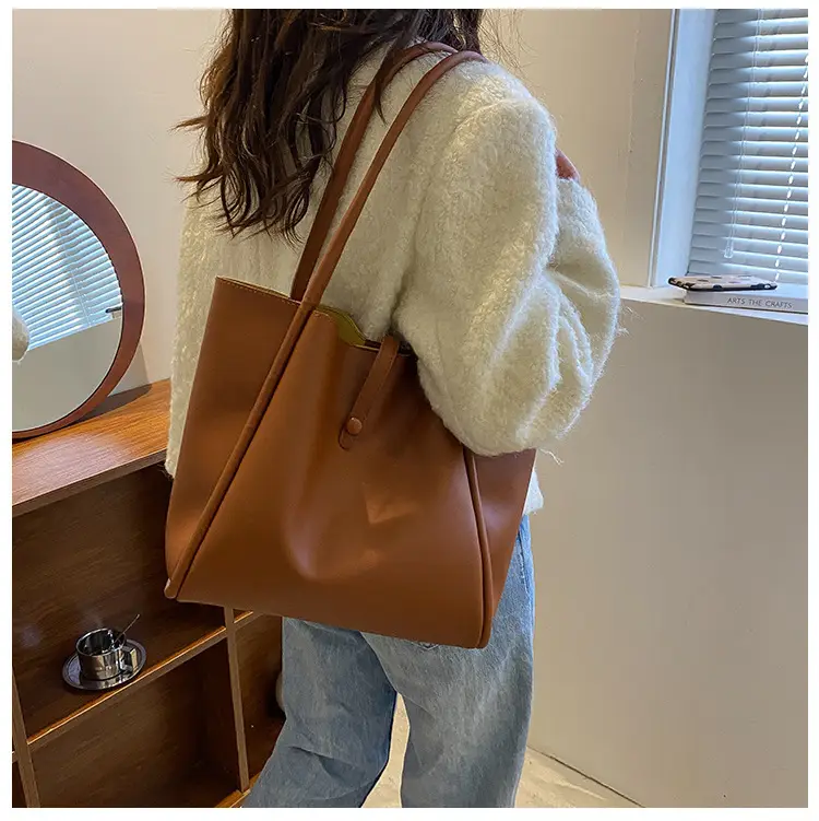 Korean Style Brown Tote Bag 2024 Women — feature 25