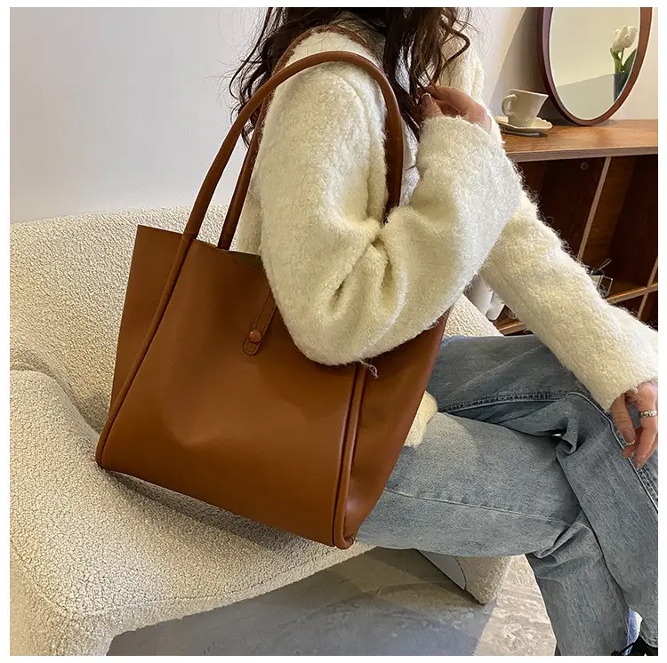 Korean Style Brown Tote Bag 2024 Women — feature 28