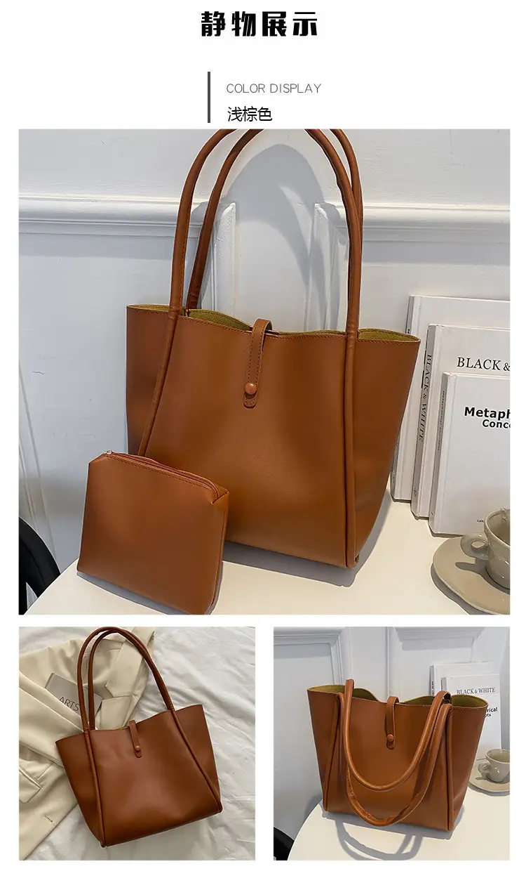 Korean Style Brown Tote Bag 2024 Women — feature 34
