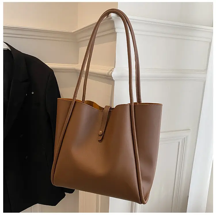 Korean Style Brown Tote Bag 2024 Women - Image 2