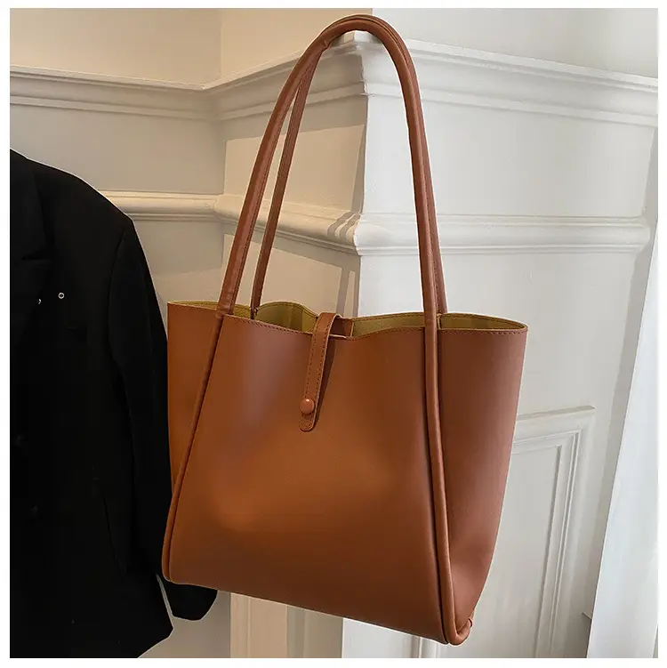 Korean Style Brown Tote Bag 2024 Women - Image 3