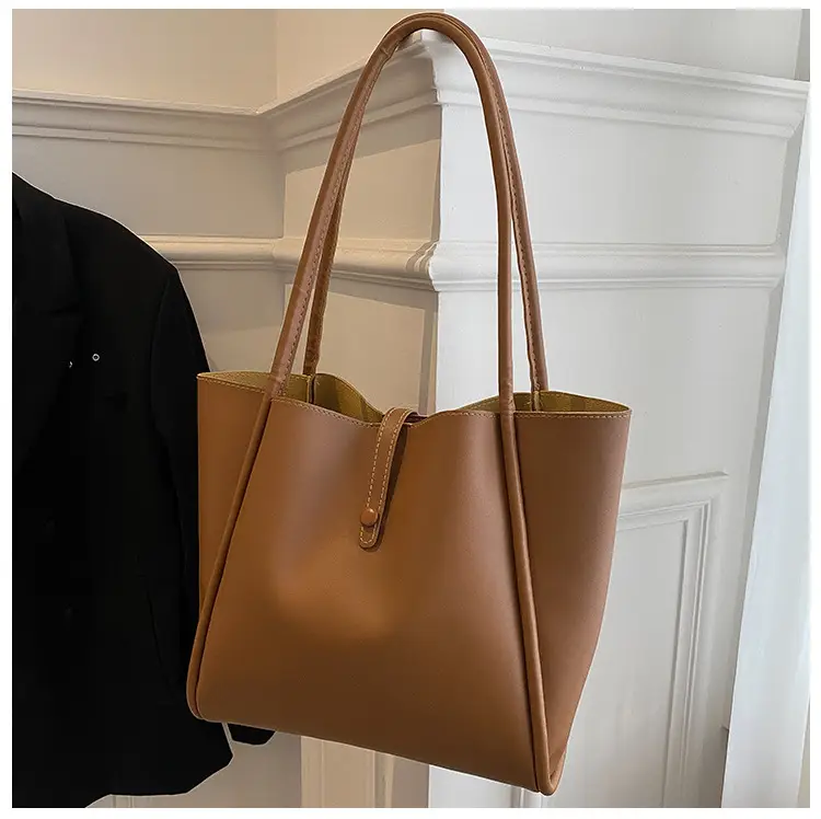 Korean Style Brown Tote Bag 2024 Women - Image 4