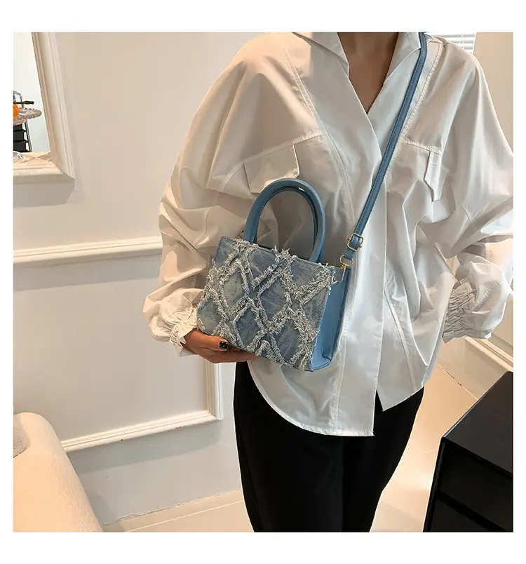 Women's Rhombus Tote Bag Ocean Blue 2024 — feature 10
