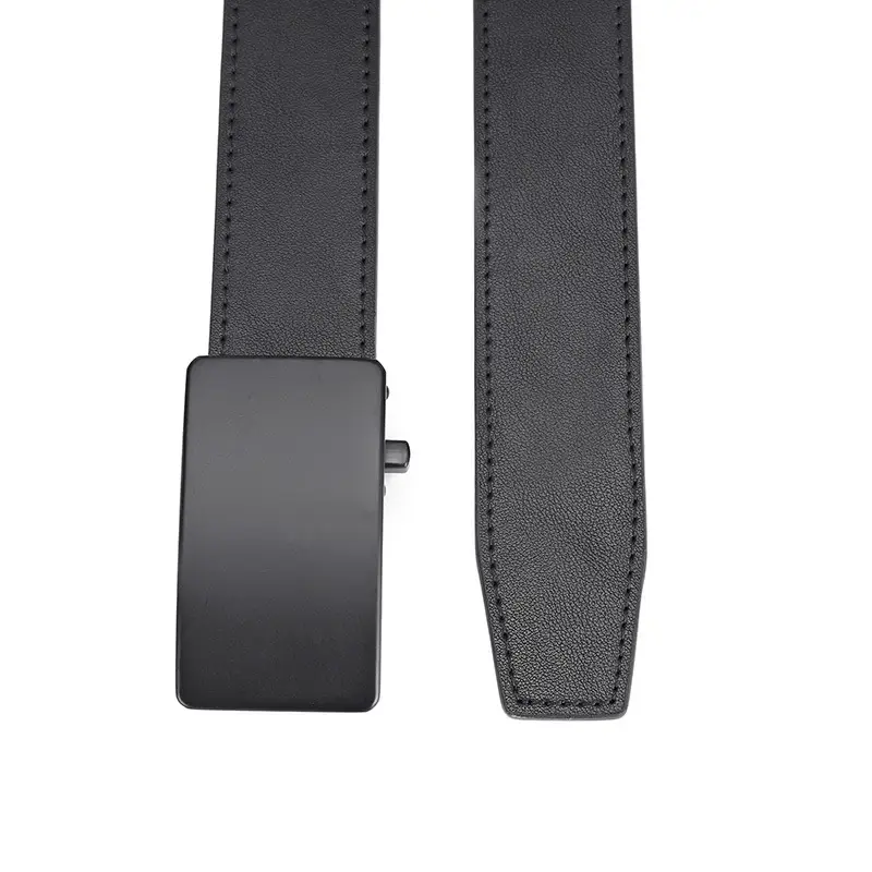 Men's Black Leather Belt with Automatic Buckle 3.5cm - Image 5