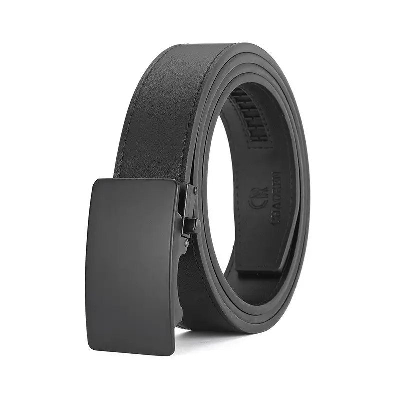 Men's Black Leather Belt with Automatic Buckle 3.5cm - Image 6