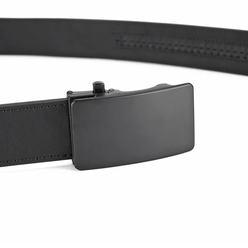 Men's Black Leather Belt with Automatic Buckle 3.5cm — feature 6