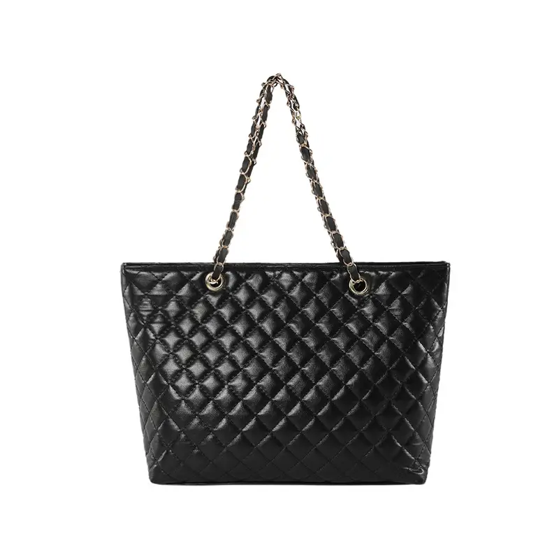 Black Rhombic Chain Shoulder Bag for Women