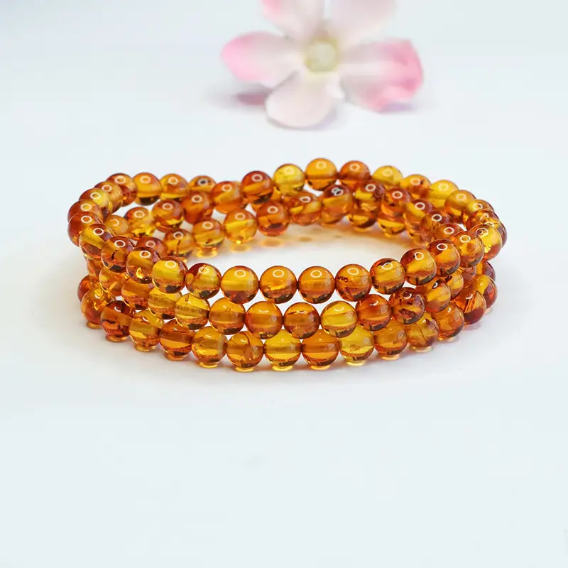 Guan Yu Natural Amber Multi-Circle Bracelet for Women — feature 5