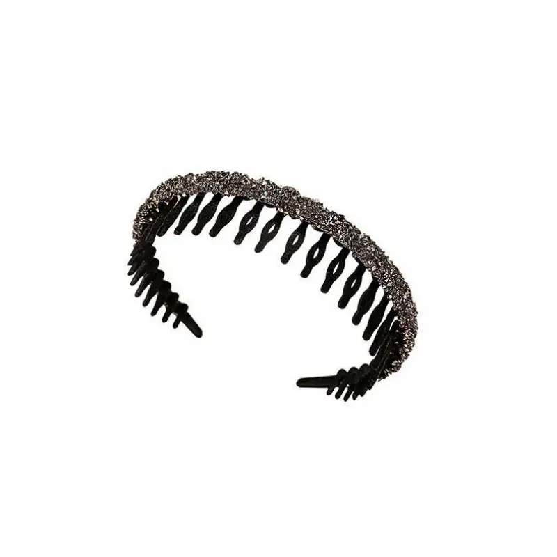 Flocking Flash Drill Hairpin with Tooth Wash Face Bangs Headband Non-slip Hair Bundle - Image 8