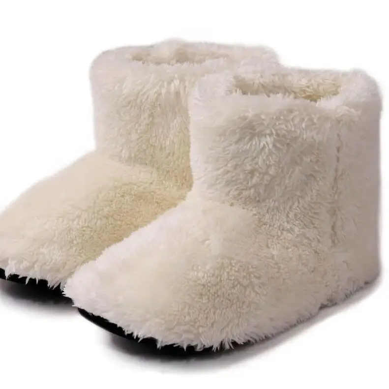New autumn and winter couple Japanese High Boots bag heel confinement shoes coral velvet indoor boots home cotton shoes warm boots - Image 14