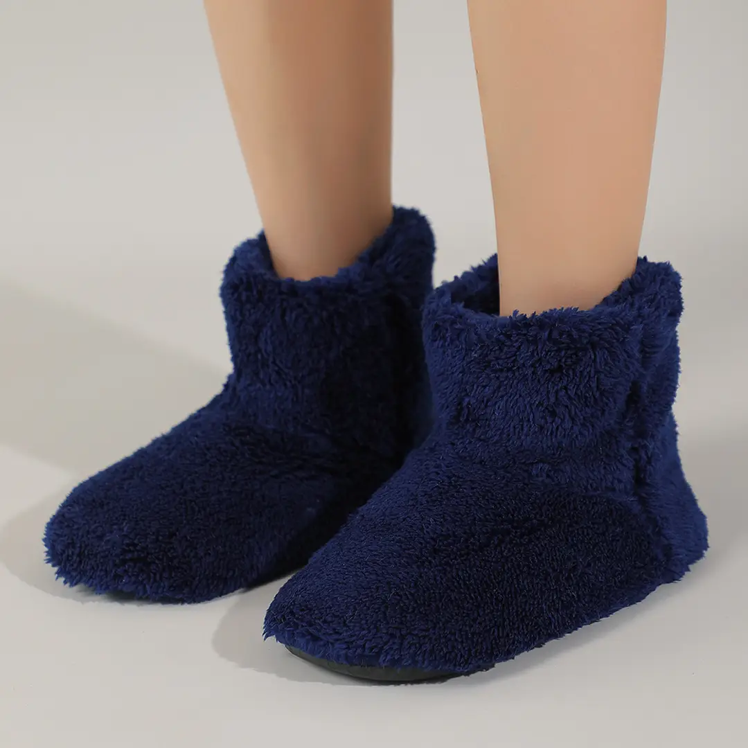 New autumn and winter couple Japanese High Boots bag heel confinement shoes coral velvet indoor boots home cotton shoes warm boots - Image 9