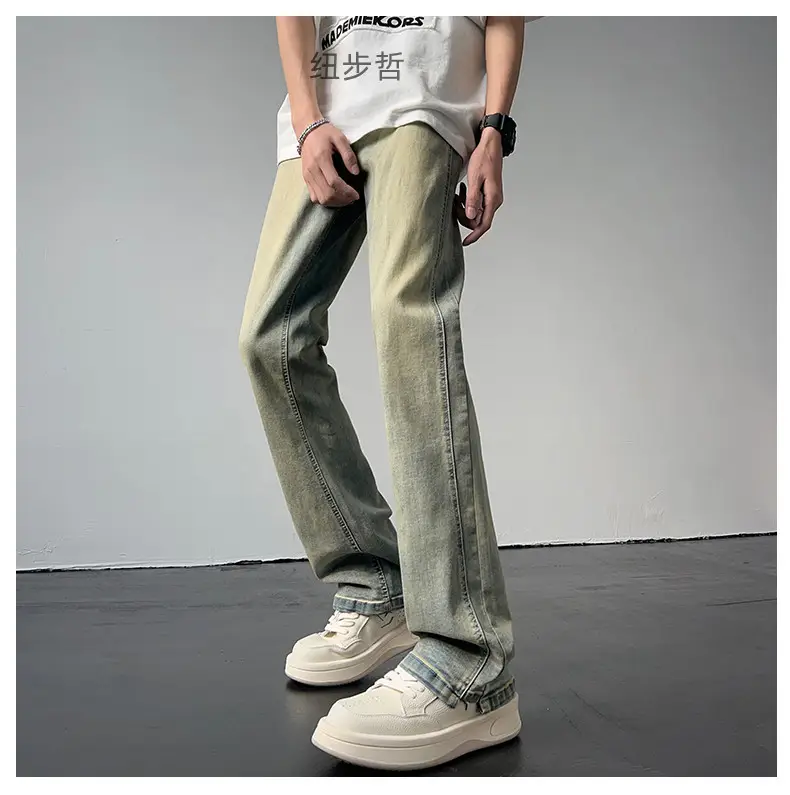 Men's American Retro Straight Jeans Black Casual Pants — feature 6
