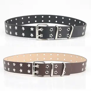 Women's Brown Leather Belt with Silver Buckle — feature 8
