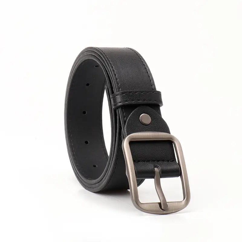 Women's Brown Leather Belt with Silver Buckle