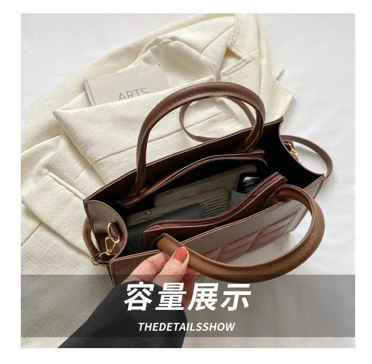 Korean Style Plaid Bag for Women Brown 2023 — feature 6