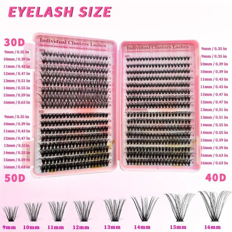 False Eyelashes 30D 40D 50D Mixed Single Cluster 640 — feature 3