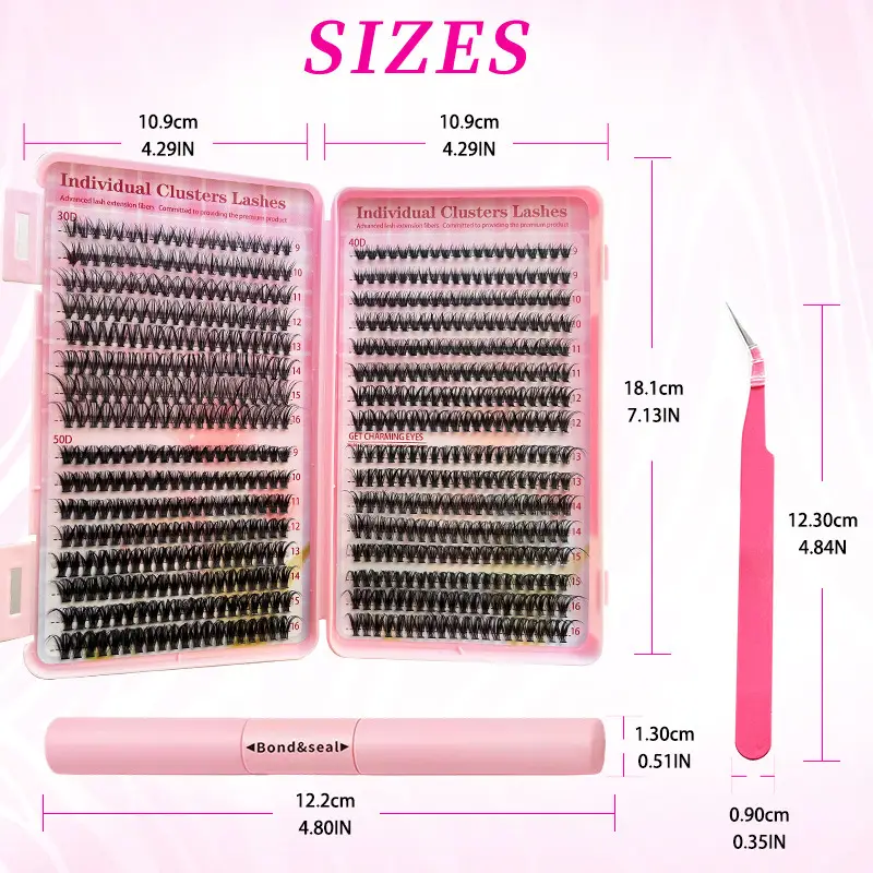 False Eyelashes 30D 40D 50D Mixed Single Cluster 640 — feature 5