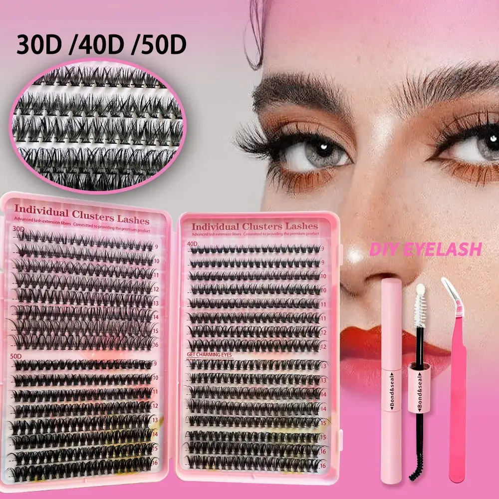 False Eyelashes 30D 40D 50D Mixed Single Cluster 640 — feature 1