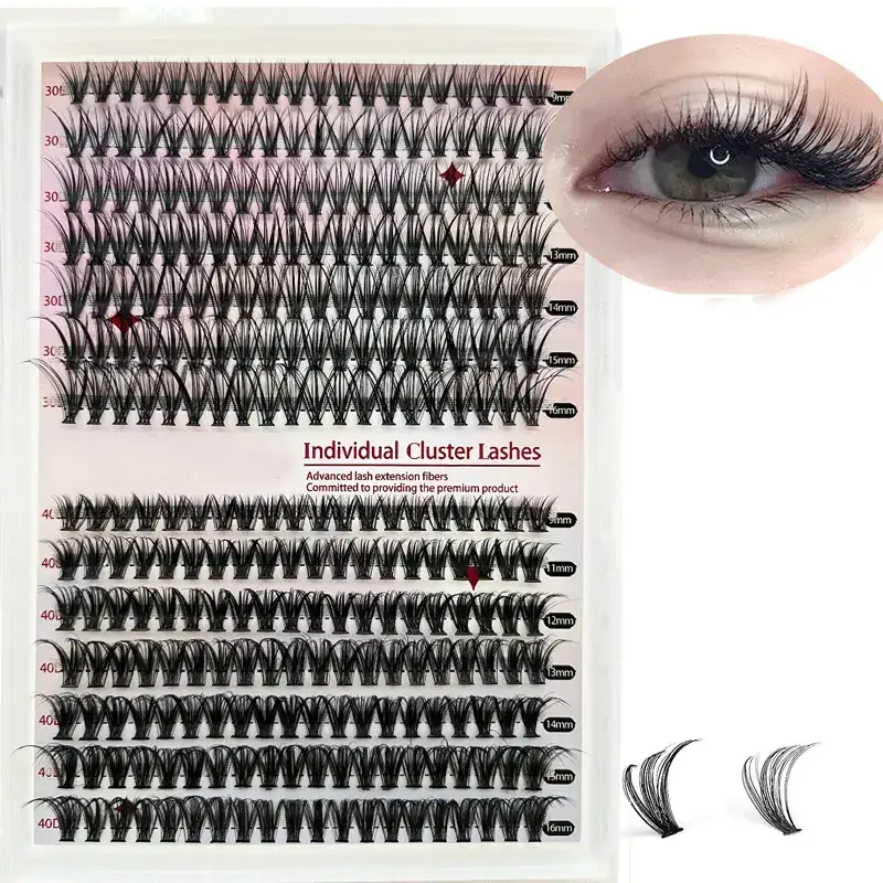 False Eyelashes 30D 40D 50D Mixed Single Cluster 640 - Image 10