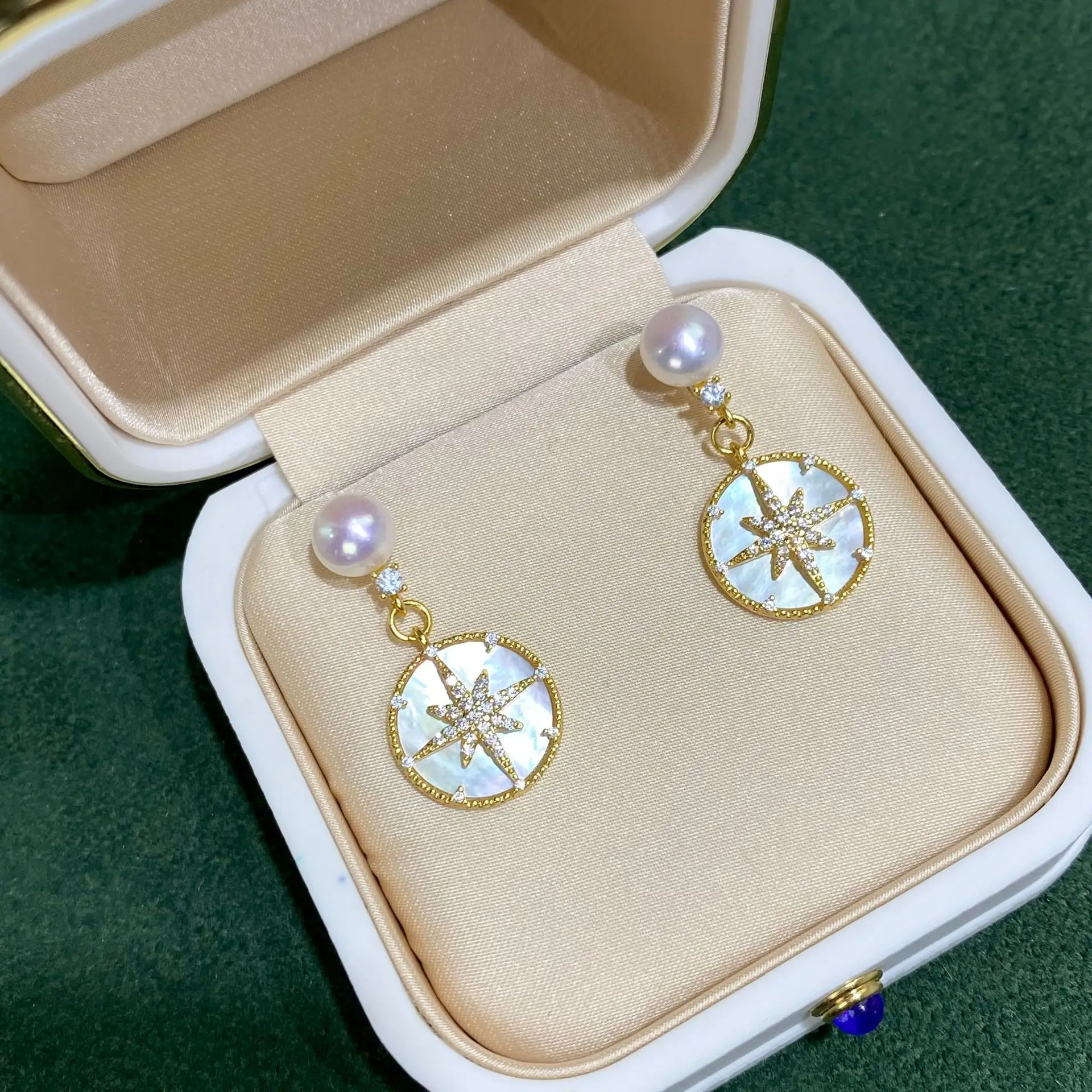 French Sweet Earrings with Pearl Drop for Women - Image 5