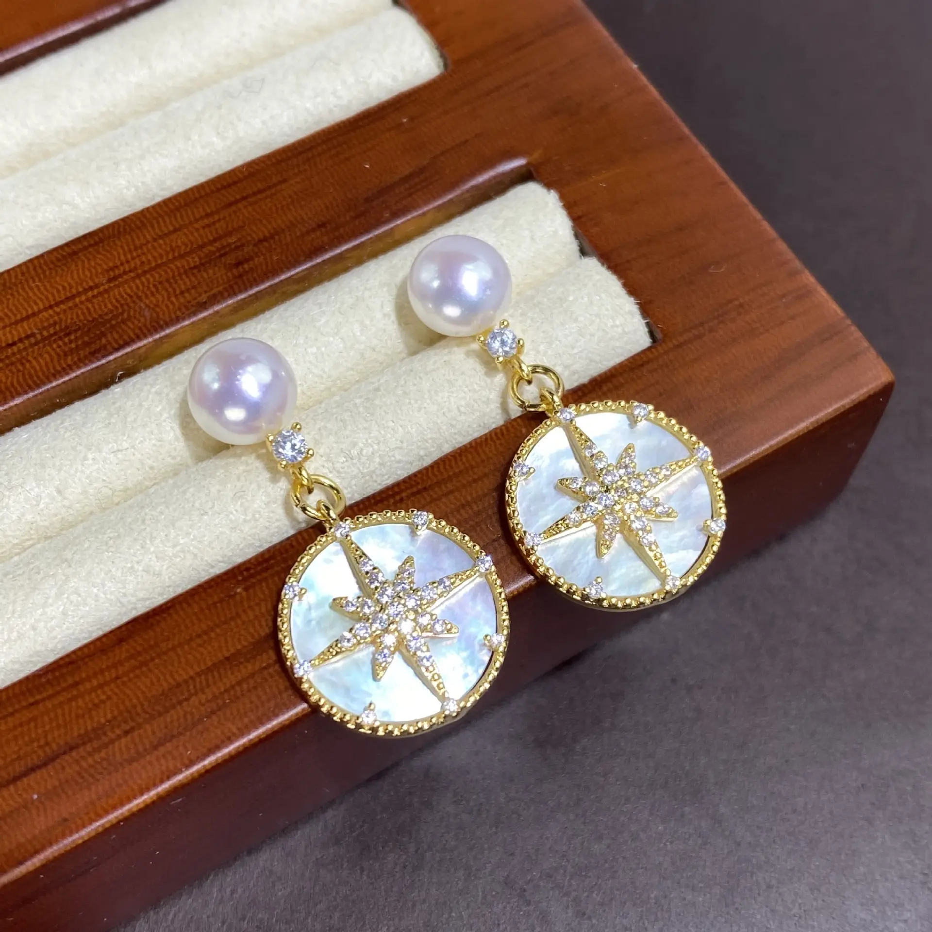 French Sweet Earrings with Pearl Drop for Women — feature 1