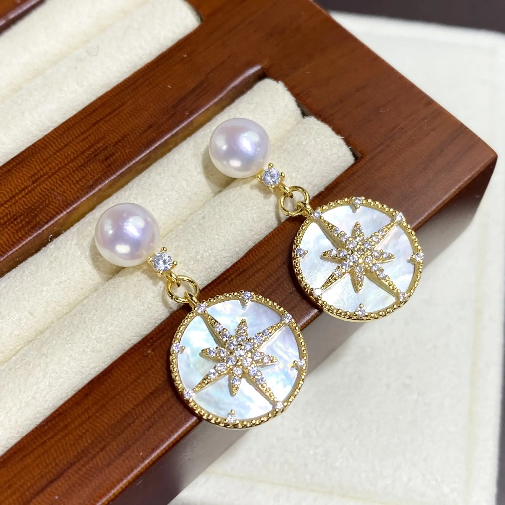 French Sweet Earrings with Pearl Drop for Women — feature 4