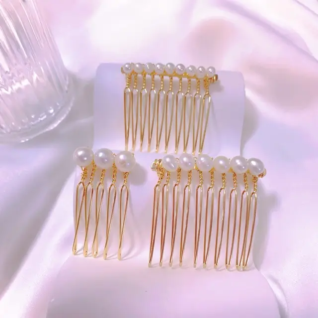 Natural Pearl Hairpin Comb for Bangs & Top Inverted Style - Image 6
