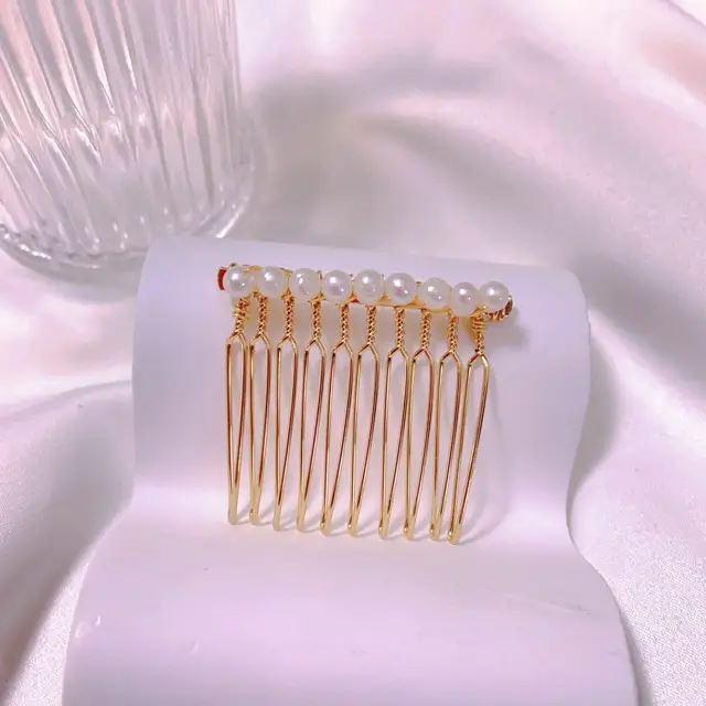 Natural Pearl Hairpin Comb for Bangs & Top Inverted Style - Image 8