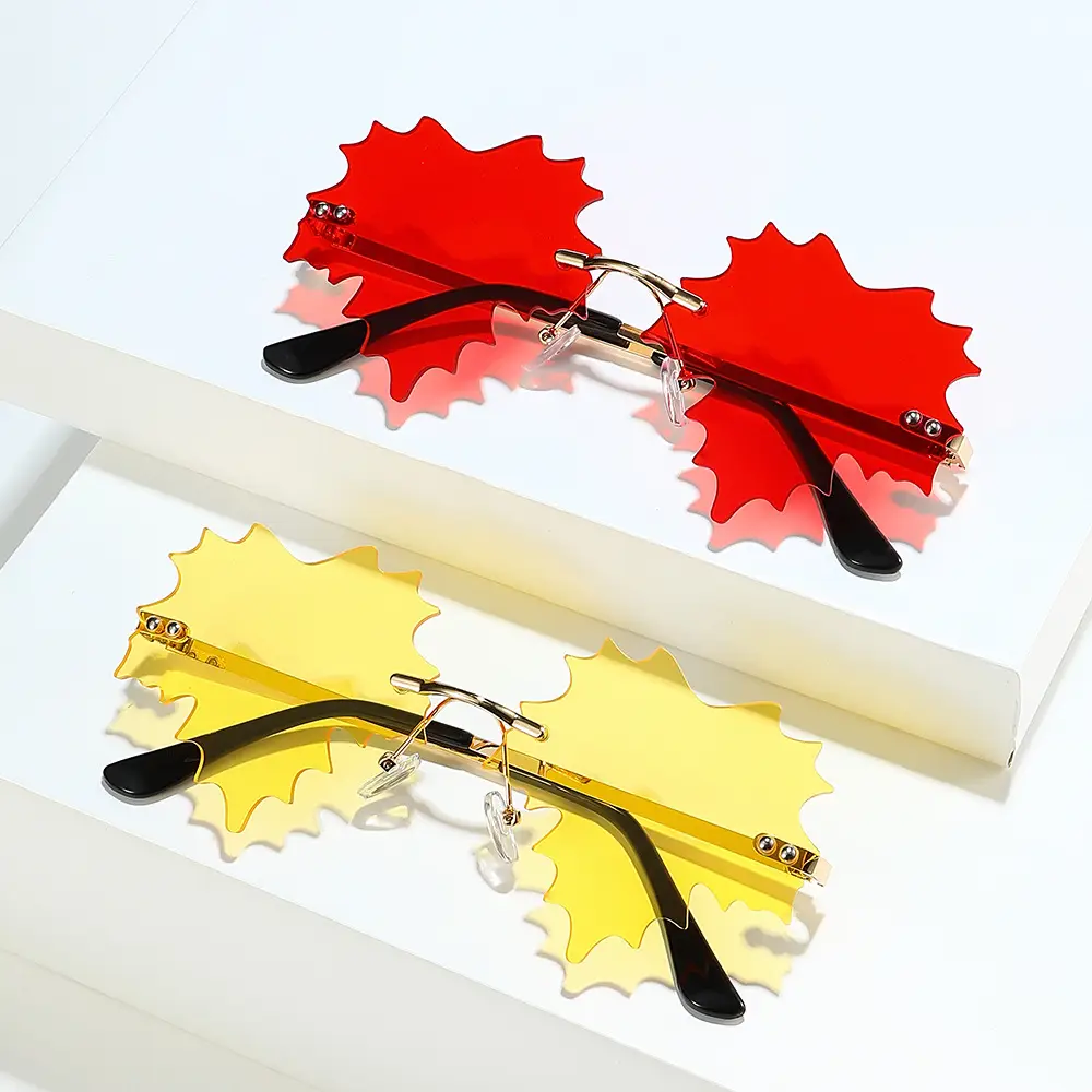 Leaf Quirk Sunglasses Green European Style - Image 11