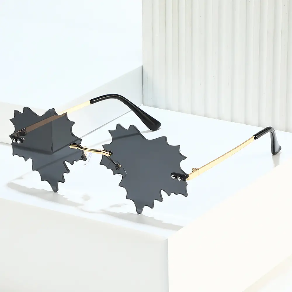 Leaf Quirk Sunglasses Green European Style - Image 12