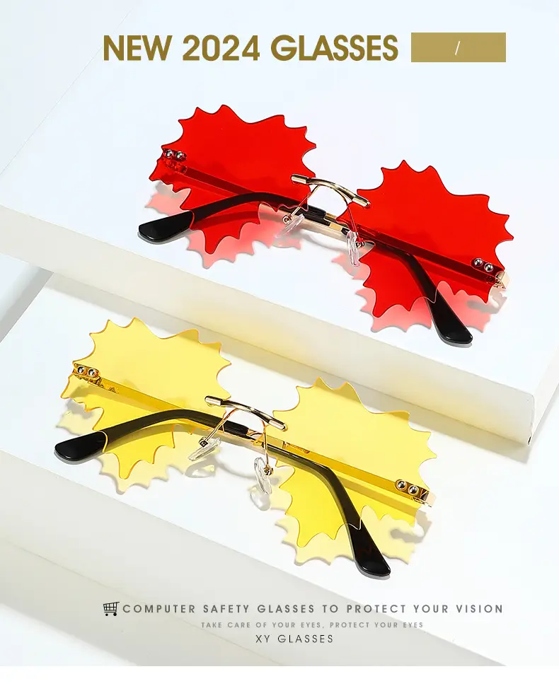Leaf Quirk Sunglasses Green European Style — feature 1