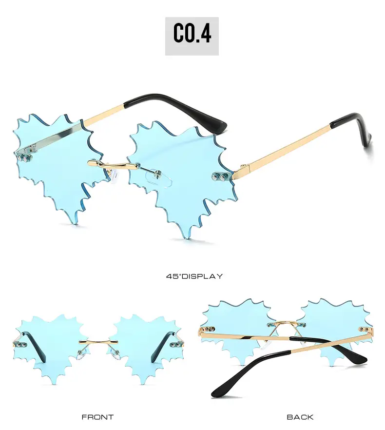 Leaf Quirk Sunglasses Green European Style — feature 10