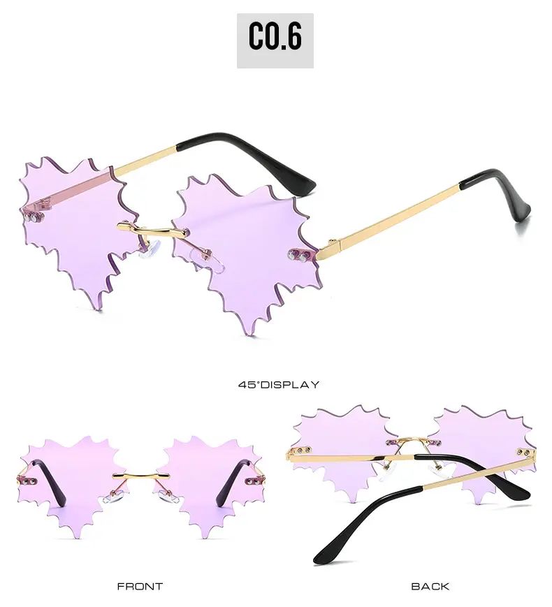 Leaf Quirk Sunglasses Green European Style — feature 12