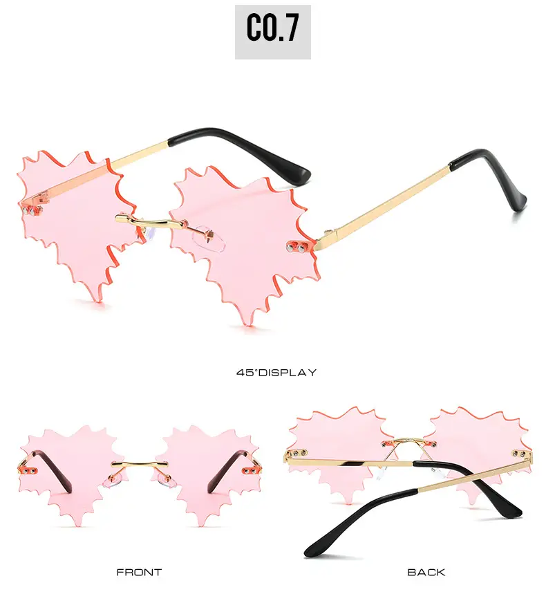 Leaf Quirk Sunglasses Green European Style — feature 13