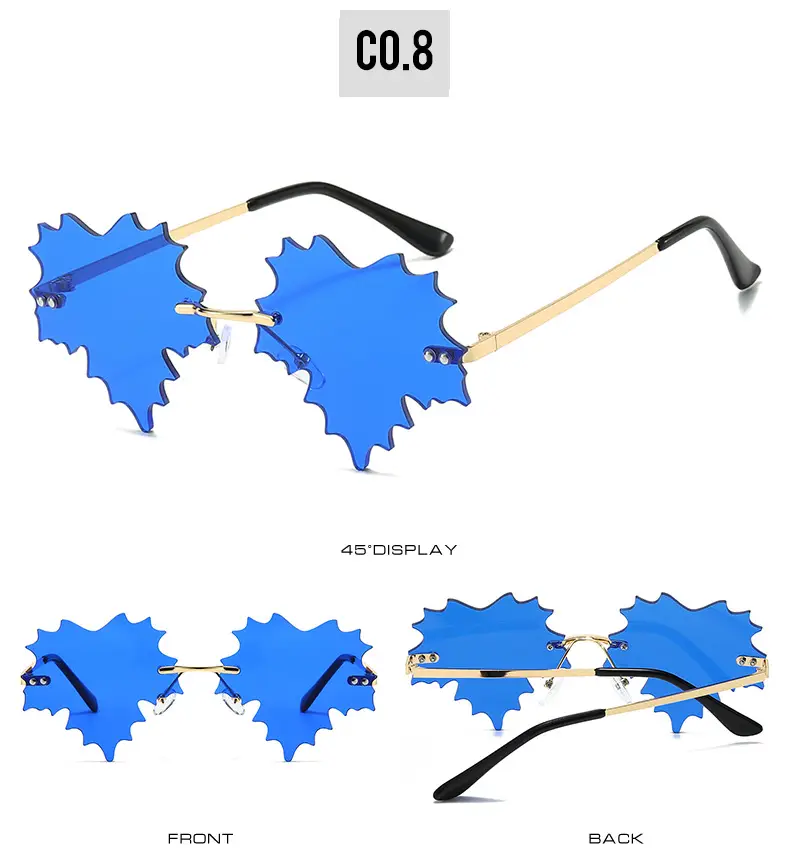Leaf Quirk Sunglasses Green European Style — feature 14