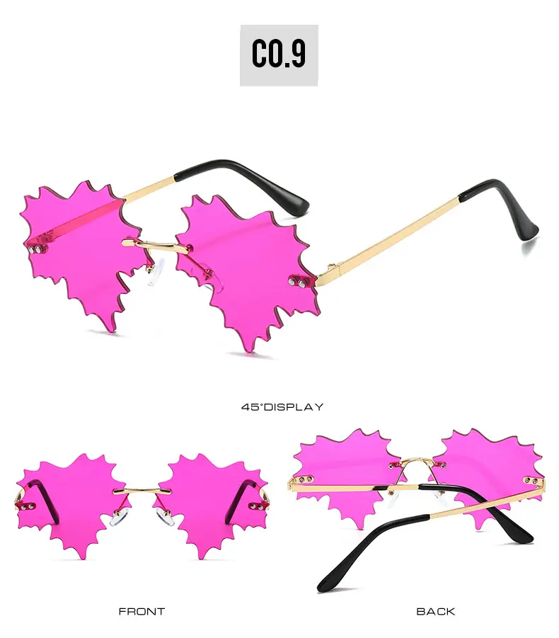 Leaf Quirk Sunglasses Green European Style — feature 15