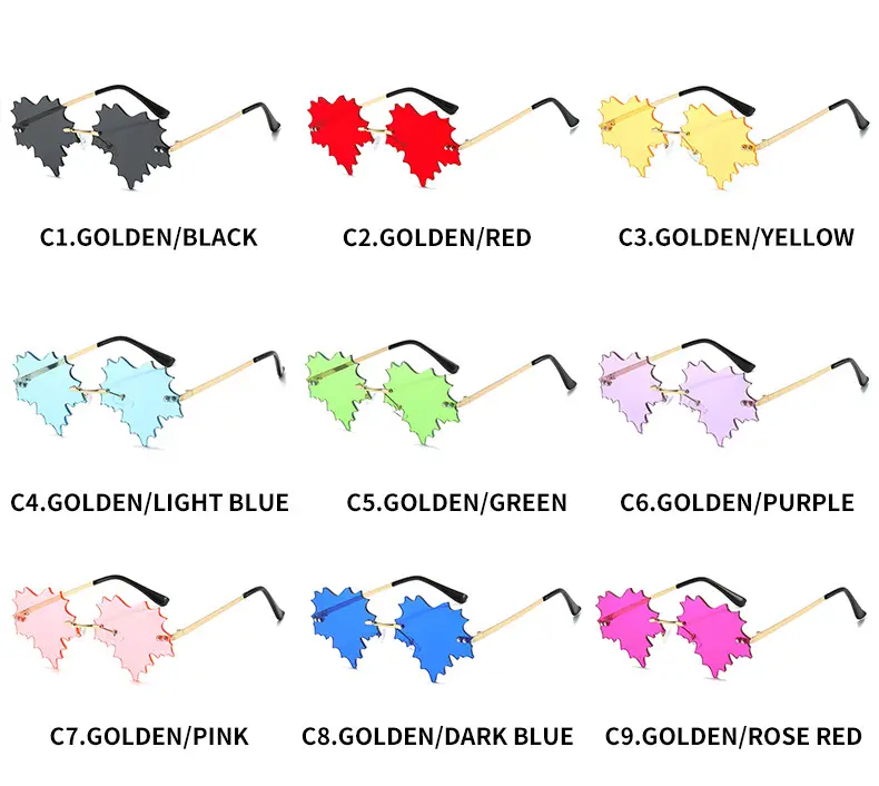 Leaf Quirk Sunglasses Green European Style — feature 6