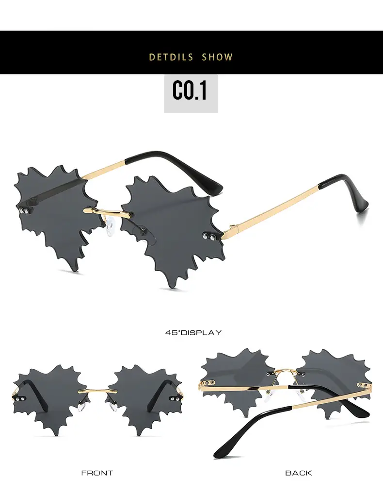 Leaf Quirk Sunglasses Green European Style — feature 7