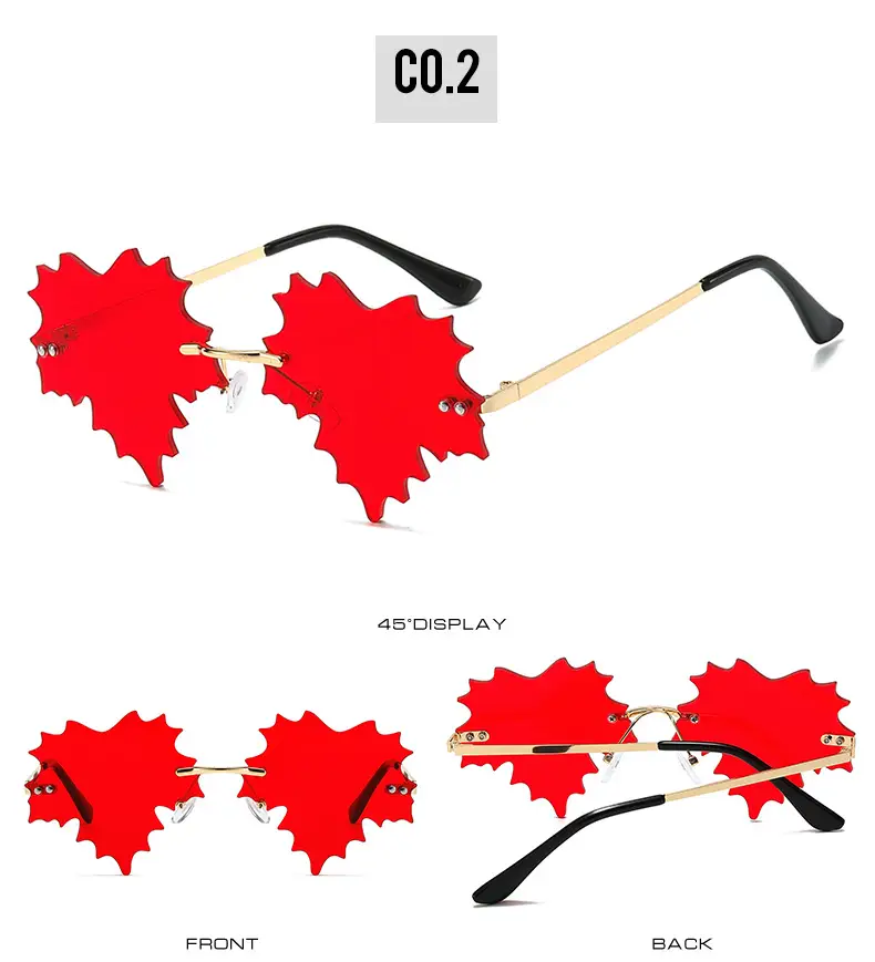 Leaf Quirk Sunglasses Green European Style — feature 8