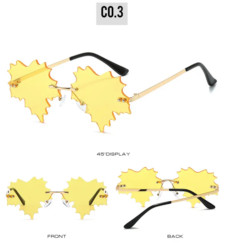 Leaf Quirk Sunglasses Green European Style — feature 9