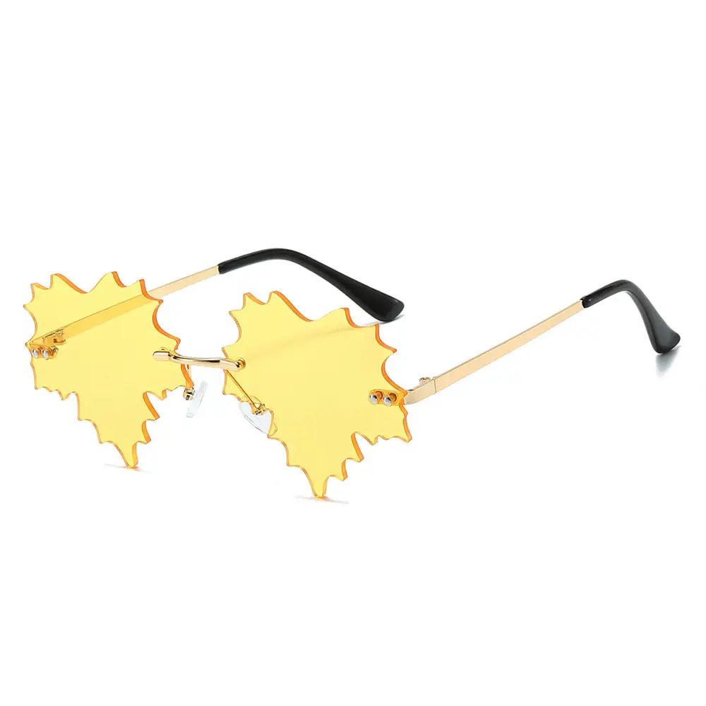Leaf Quirk Sunglasses Green European Style - Image 3