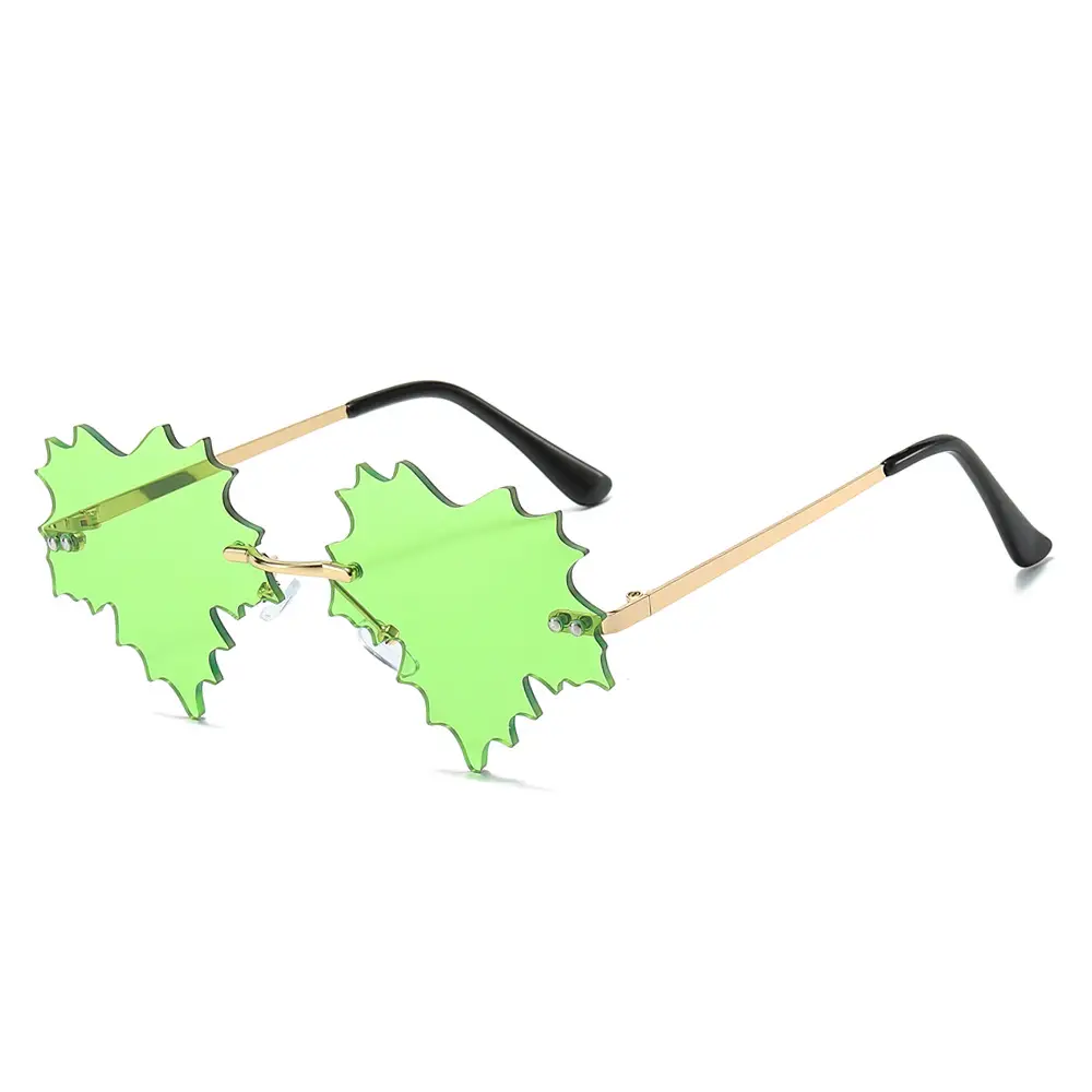 Leaf Quirk Sunglasses Green European Style - Image 5
