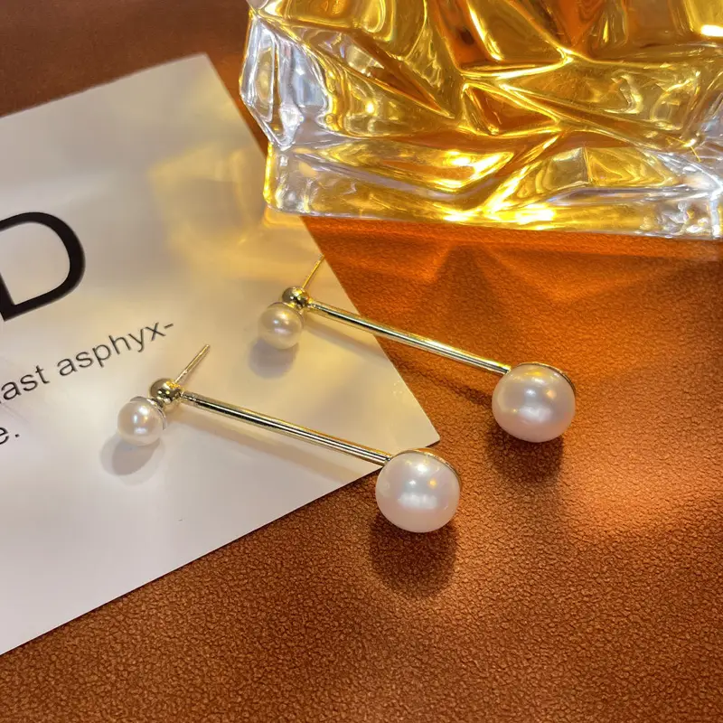 Freshwater Pearl Earrings 18k Gold Plated Women - Image 3