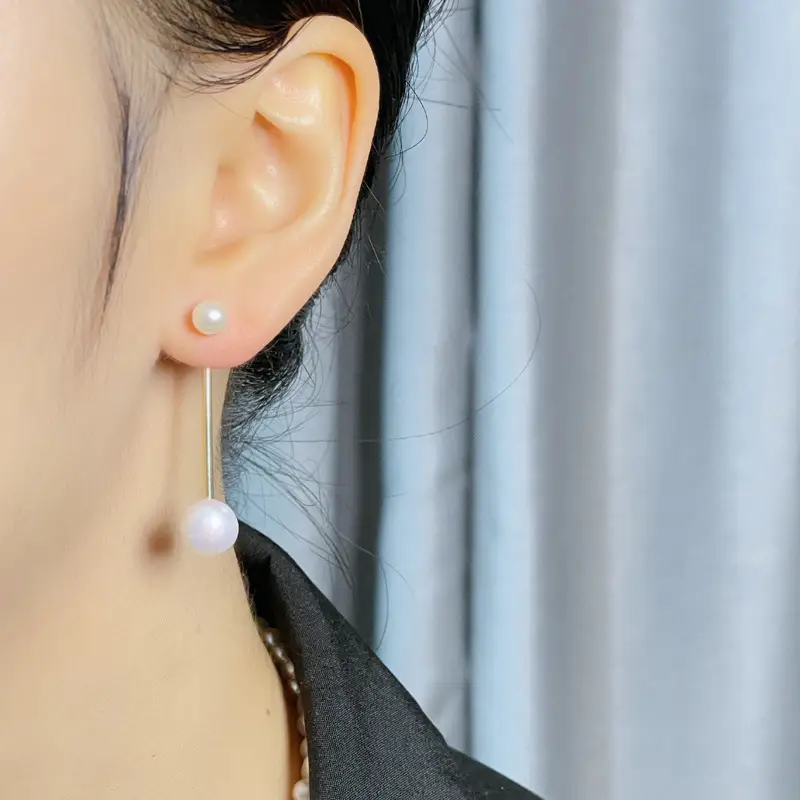 Freshwater Pearl Earrings 18k Gold Plated Women - Image 5