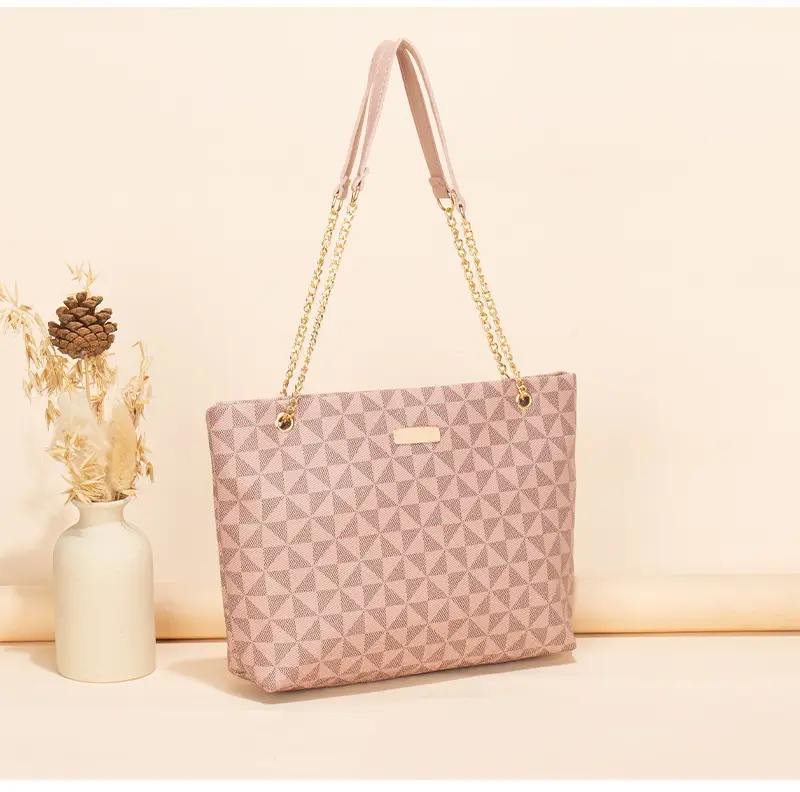 Geometric Print Women's Tote Bag with Chain Shoulder Bag — feature 18