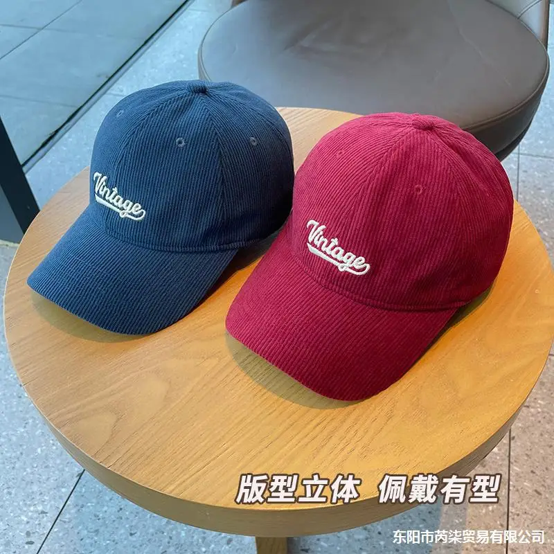 Brown Corduroy Baseball Cap for Women Winter 2023 - Image 8
