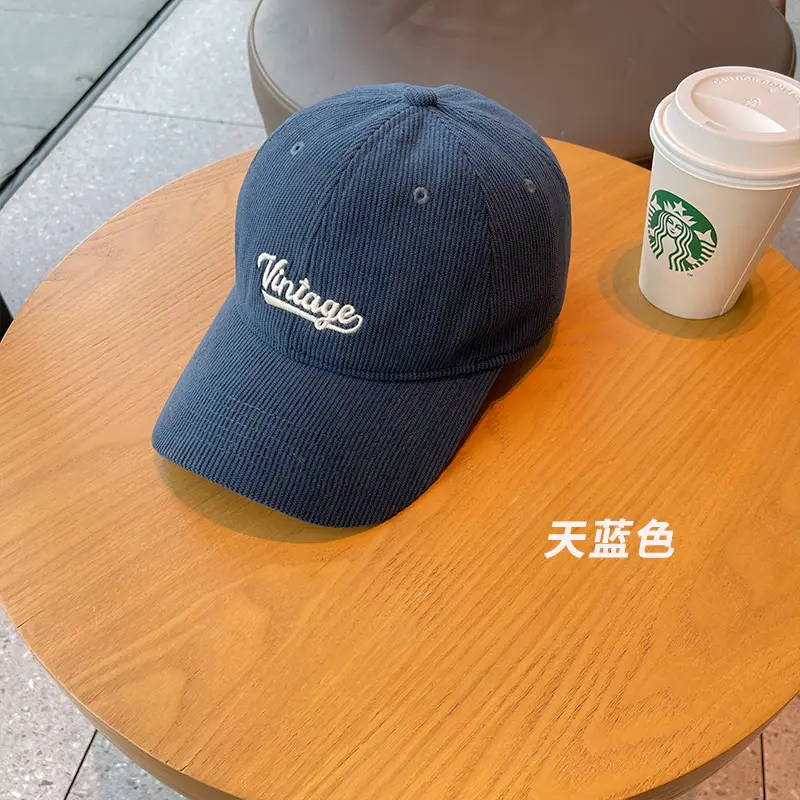 Brown Corduroy Baseball Cap for Women Winter 2023 - Image 3